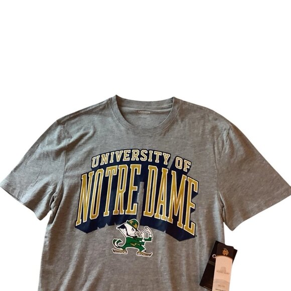 NWT Notre Dame Fighting Irish Logo Short Sleeve Tee Mens Size Small Gray - Picture 3 of 8